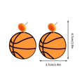 thumbnail image 3 of Ball Acrylic Football Basketball Baseball Rugby Earrings - Stylish Sports Earrings for Various Occasions, 3 of 4