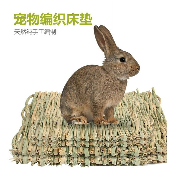 5pcs Straw Mat for Rabbit Bunny Mat Small Animal Cages Woven Mat Rabbit Grass Mat