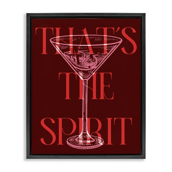 Stupell Industries That's The Spirit Martini Food & Beverage Painting Black Floater Framed Art Print Wall Art, 17 x 21