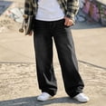thumbnail image 4 of Zpanxa Boys Grey Acid Wash Baggy Jeans Loose Wide Leg Denim Pants Jeans for Boys Black 13-14 Years, 4 of 6
