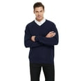 thumbnail image 2 of Toptie Men's Pullover Sweater Long Sleeve Slim Fit V-Neck-Navy-XL, 2 of 7