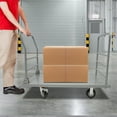 thumbnail image 4 of Platform Truck Cart, Heavy Duty Platform Truck, Heavy Duty Push Cart with Detachable Rear Guardrail, Load-bearing Capacity: 907.18kg/2000 lbs, 4 of 18