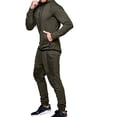thumbnail image 2 of Men's Tracksuit Set Camouflage Sweatshirt Jogger Sweatpants Solid Patchwork Warm Sports Suit, 2 of 3