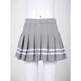 thumbnail image 5 of iixpin Girls' School Uniform Pleated Skirt Set Classic Japanese Anime School Girls Sailor Dress Shirts Student Suit Grey 9-10, 5 of 7