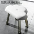 thumbnail image 4 of Injueey Taburete pequeño con forma de nube, silla para zapatos que cambia de casa, taburetes para adultos para baño, jardín de infantes, Conjuntos de muebles de sala de estar Blanco, 4 of 6
