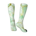 thumbnail image 5 of Lsque Green And Gold Abstract Marble Printed Crew Socks Men's Women's LightWeight Thin Casual Calf Socks ,Knee High Socks,Cotton Socks, 5 of 9