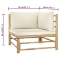thumbnail image 4 of vidaXL 2 Piece Garden Lounge Set with Cream White Cushions Bamboo, 4 of 5
