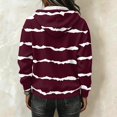 thumbnail image 5 of Striped Corduroy Quarter Zip Hoodie for Women Long Sleeve Drawstring Hood Kangaroo Pocket Loose Fit Pullover Sweatshirt Casual Streetwear Fall Winter, 5 of 5