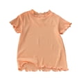 thumbnail image 4 of JUMEYU Girls Tees Girls Athletic Shirts Short Sleeve Sports T-Shirts Crew Neck Activewear Tees Tops for Kids Teens Size 9-10 (Orange,9-10 Years), 4 of 7
