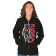 thumbnail image 3 of Retro Astronaut NASA Worm Logo Unisex Plus Size Zip Hoodie Brisco Brands 3X, 3 of 5