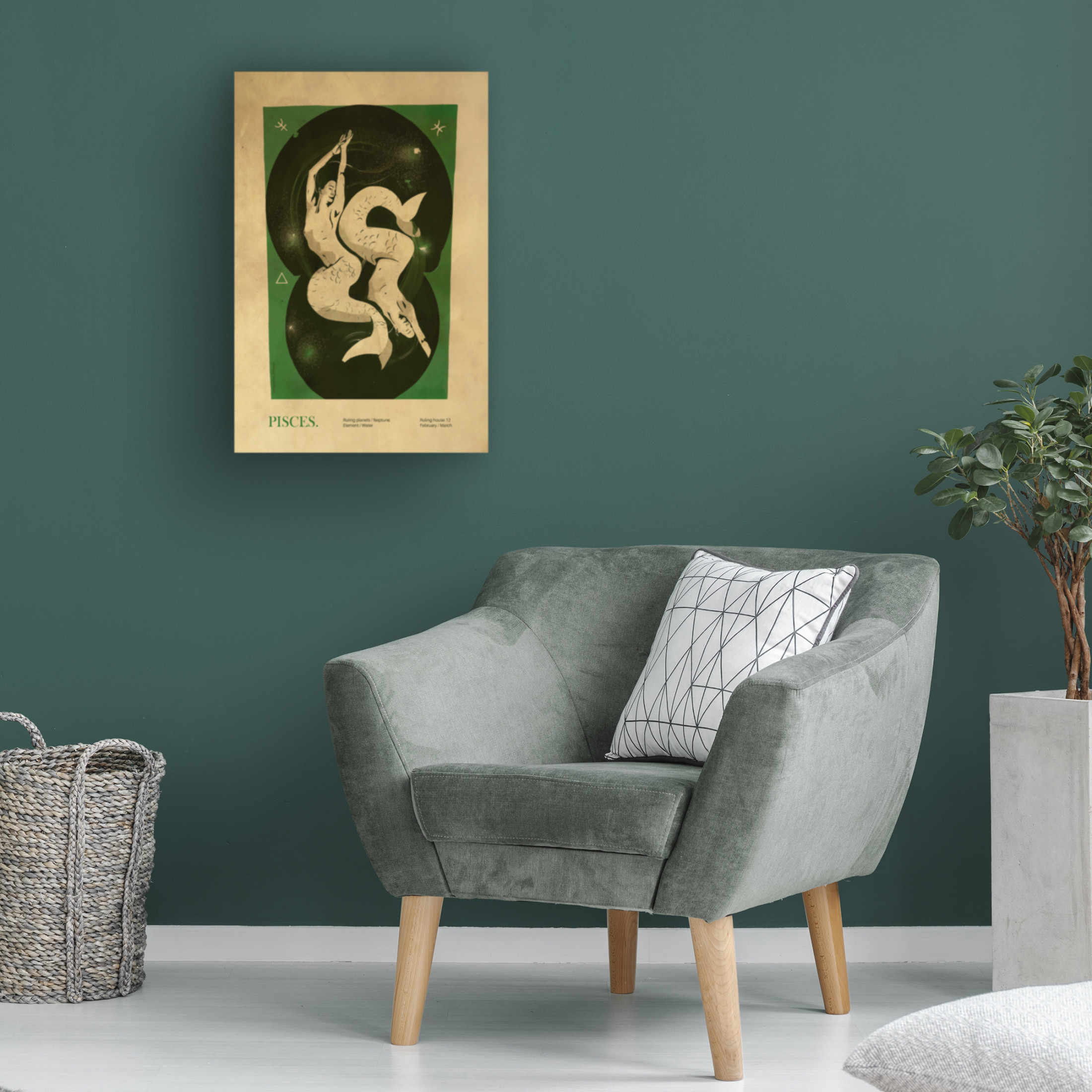 Trademark Fine Art Dionisis Gemos  Pisces print Canvas Wall Art
