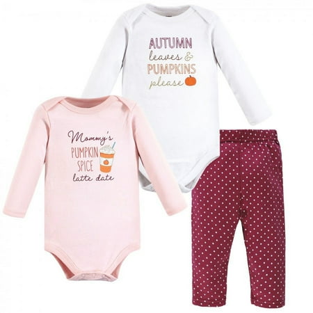 UPC: 0660168195507 | Hudson Baby Infant Girl Cotton Bodysuit and Pant Set Pumpkin Spice Date 6-9 Months