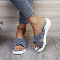 thumbnail image 2 of Anuirheih Clearance Slip on Sandals Women,Women Dressy Comfy Casual Shoes Summer Beach Travel Slipper Flip Flops(Blue), 2 of 6