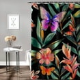 thumbnail image 2 of Orinice Bird of Paradise Shower Curtain, Colorful Tropical Flowers Butterfly Shower Curtains, Home Decor Artwork Shower Curtain Set with Hooks, Waterproof Washable Upgrad Polyester,  69x72, 2 of 7