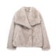 thumbnail image 1 of TRAF-Chaqueta corta de piel sintética para mujer, abrigo grueso de manga larga con botones delanteros, elegante con cuello de solapa, a la moda, 2024, 1 of 5