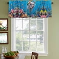 thumbnail image 4 of 2 Pack Valances for Windows, Funny Diving Pig Window Valances for Living Room/Bedroom/Bathroom, Ocean Sea Coastal Coral Fish Marine Life Light Filtering Kitchen Curtain Valance 60"W x18" L, 4 of 9
