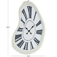 thumbnail image 3 of DecMode 24" x 40" White Wooden Abstract Wavy Wall Clock with Roman Numerals, 3 of 9