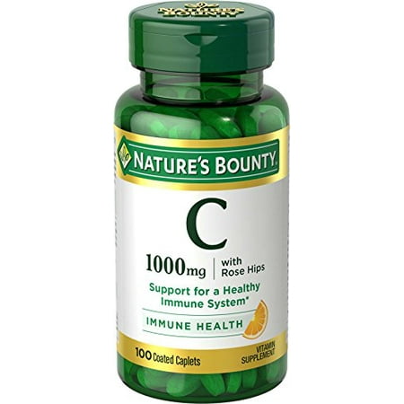 2 Pack Nature's Bounty Vitamin C 1000 mg Plus Rose Hips Caplets 100 Caplets Each