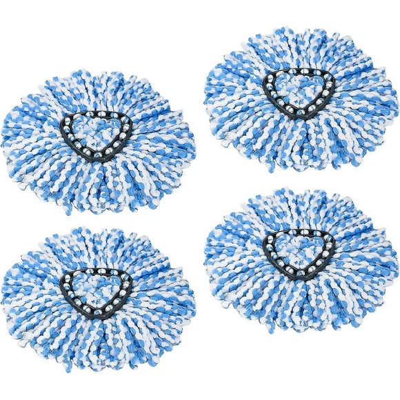 Spin Replacement Heads, 4 Pcs Spin Mops Replacement Head, Mop Heads For Spin Mop, Microfiber Triangle Spin Mop Heads Compatible With Vileda 2-in-1 - WEVALLEY