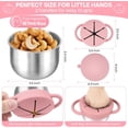thumbnail image 3 of 2 Pack Snack Cups for Toddlers Spill Proof,3-in-1 Detachable Stainless Steel Baby Food Containers with Spill-Proof Silicone Lids & Handles,On-the-Go Kids Snack Containers Box, 3 of 14