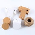 thumbnail image 2 of Jinsinto 200PCS Gift Tag Brown and White Kraft Paper Tag,Round Heart Rectangle Blank Tags,Wedding Tag, 2 of 5