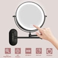 thumbnail image 6 of Wall Mounted Makeup Mirror,10X Majnifying Mirror LED Light Dimmable Touch Screen,USB Charge,8 Inch Extendable Double Sided Vanity Mirror,Black, 6 of 8