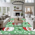 thumbnail image 3 of Merry Christmas Area Rugs 8'x10', Small Throw Rugs for Living Room Patio, Santa Claus Xmas Winter Leaves Snowflake Green Indoor Outdoor Rug Non-Slip Low Pile Carpet Runner Reversible Floor Mats, 3 of 8