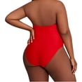 thumbnail image 2 of Vedolay Womens 1 Piece Summer Fashion Plus Size Solid Color Swimsuits,Red,Black XL/XXL/XXXL, 2 of 5