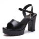 thumbnail image 1 of Hebilla de tacón grueso de estilo coreano de verano con sandalias de Boca de pescado zapatos de mujer de plataforma de tacón ultraalto impermeables, 1 of 6