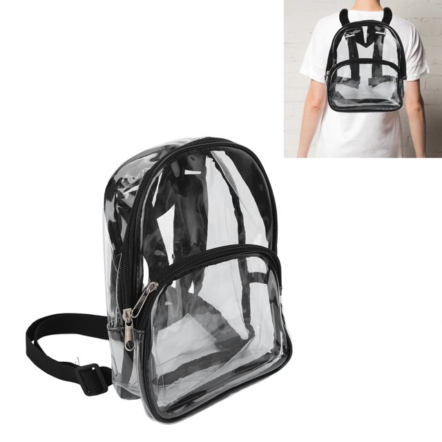 Mochila Transparente Mini, Almacenamiente Resistente Al Desgaste de 2 Capas Almacenamiento Impermeable De Diseño de Cremallera Mini Transparente para Viajar por Regalo