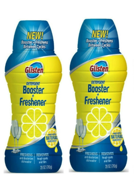 Glisten Dishwasher Detergent Booster + Freshener, 28 oz, 2 Bottles
