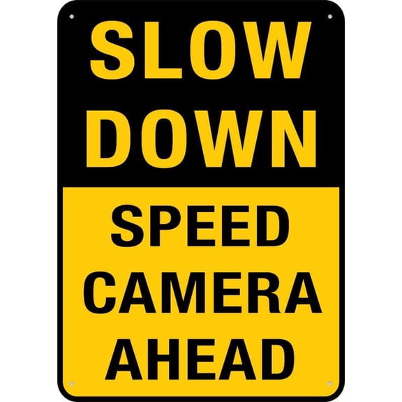 Slow Down Speed Camera Ahead Sign Metal Signs 12X8 Inch Rust Free Aluminum,Uv Ink Printing,Durable/Weatherproof Outdoor For Home