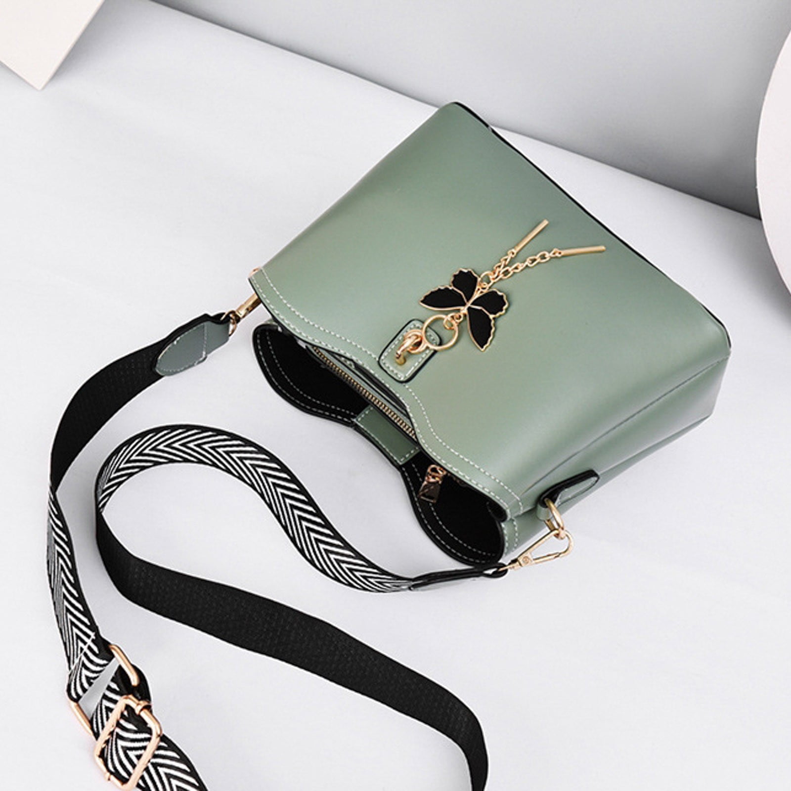 Faraee Crossbody Bags Purses for Women Trendy Leather Shoulder Handbag with Adjustable Strap Green
