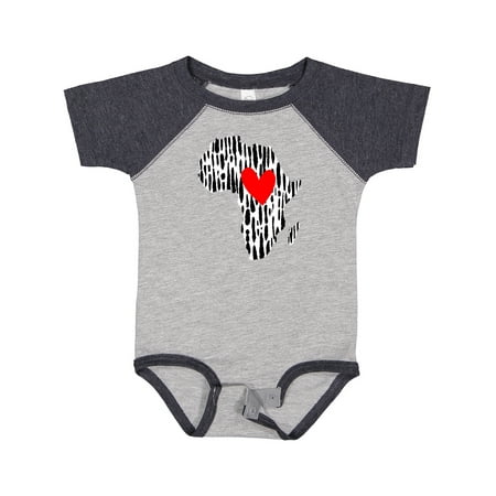 

Inktastic Black History Month Ink Print African Heart Boys or Girls Baby Bodysuit