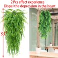thumbnail image 4 of 2 pcs Artificial Hanging Ferns Plants Vine Fake Ivy Boston Outdoor UV Resistant Plastic Plants (Green), 4 of 5