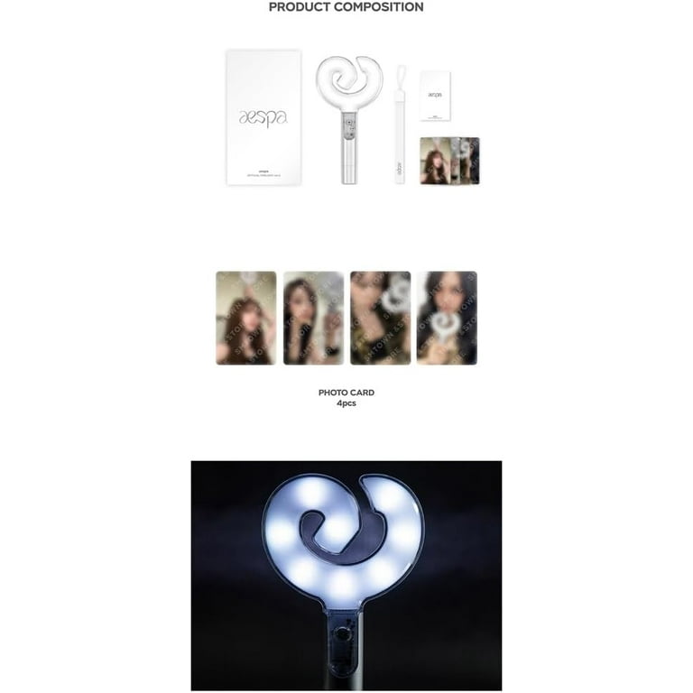 AESPA LIGHTSTICK VER.2 + 4 Photocards, Kpop Fanlight Concert Merch