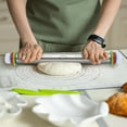 thumbnail image 6 of Mirdinner Stainless Steel Rolling Pin, Dough Roller with Silicone Removable Rings, Baking Mat and Bench Scraper, Bake Tools for Cooking Pizza Pie Cookies Pastries, 6 of 6