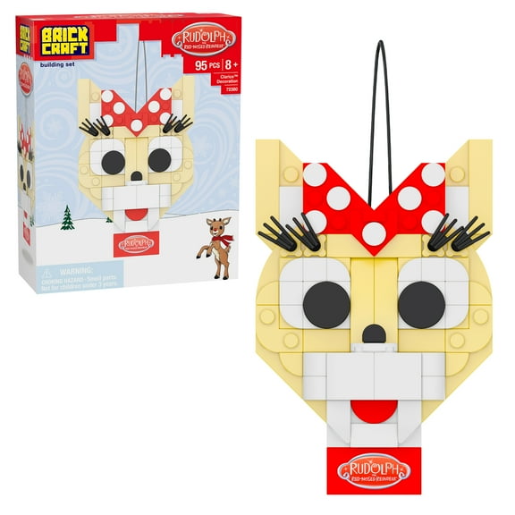 Brickcraft Rudolph the Red-Nosed Reindeer Clarice Brick Building Kit (74-Piece Set), Christmas Decoration, Collectible Holiday Figure, Nostalgic Gift