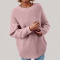 thumbnail image 2 of Towmus Women's Oversized Sweaters Batwing Sleeve Mock Neck Jumper Tops Chunky Knit Pullover cute Sweater, 2 of 5