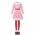 thumbnail image 4 of ZHOUCHANKIDS Women's Christmas Elf Costume - Pink Holiday Christmas Elf Dress | Holiday Party & HalloweenCosplay Outfit Pink XXL, 4 of 8