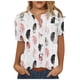 thumbnail image 2 of Puntoco camisas para mujer verano Casual algodón Lino manga corta camiseta suelta ajuste botón abajo solapa camisetas blusas casuales Puntoco Puntoco-3950, 2 of 4