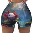 thumbnail image 2 of Balery Pond Cute Axolotl Pantalones cortos de entrenamiento estampados para mujer, sin costuras, ajustados, para gimnasio, yoga, correr, deportes, ejercicio activo, fitness.-XX-Large, 2 of 8