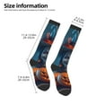 thumbnail image 2 of KLL Modern Style Pumpkin Witch Print Cool Socks Men's Women's Crew Socks Funny Crazy Novelty Stockings, 2 of 6