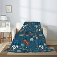 thumbnail image 2 of Throw Blanket for Couch Sofa and Bed, Cartoon Space1 Super Soft Plush Throw Blanket, Fuzzy Cuteness Comfy Warm Washable Flannel Blanket & Throws for All Season 60"x50", 2 of 5