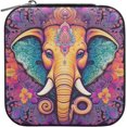 BESTKITTY Indian Elephant Travel Jewelry Case PU Leather Mini Jewelry
