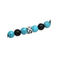 thumbnail image 2 of Womens Stainless Steel Blue and Black Stone Bead Bracelet, 2 of 4