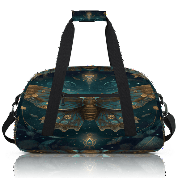 Herdesigns Sports Duffle Bags Travel Duffle Bag Gym Bag Butterfly Retro Vintage Weekender Travel Bag Waterproof Overnight Bag Carry On Travel Tote Bag Dance Bags