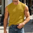 thumbnail image 6 of Pafei Tyugd Tank Shirts for Men with Pocket Casual Crewneck Muscle Tank Tops Big and Tall Sleeveless Basic T-shirt Yellow XL, 6 of 9