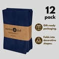 thumbnail image 3 of Native Fab Table Dinner Napkin Set of 12, Soft Cotton Reusable Fabric Cloth Napkins, 17x17 inches - Ink Blue, 3 of 6