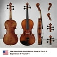 thumbnail image 2 of PHOENIX Violín 4/4 de tamaño completo, violín de madera maciza para principiantes profesionales, adultos y niños con arco octogonal de madera de hierro y arco de palisandro, cuerdas y puente adicional, 2 of 5